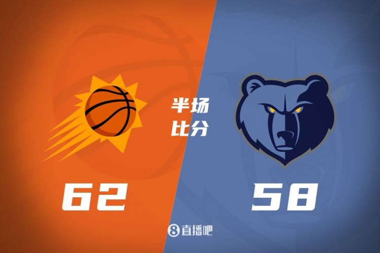 半场-太阳62-58领先灰熊 KD14分6板 比尔11分7助 莫兰特6分